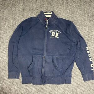 Aeropostale NY Full Zip Sweatshirt Mens‎ Large Blue Est 1987